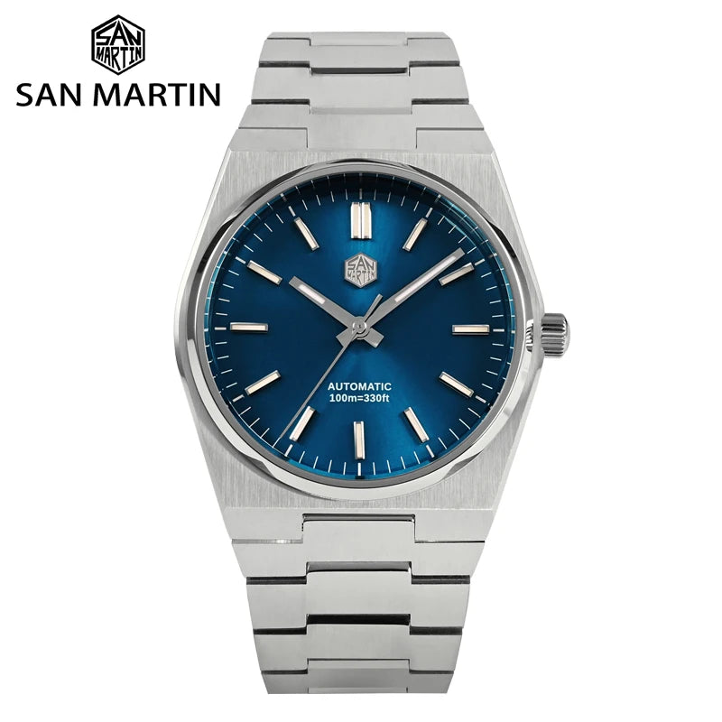San Martin Classic Men Watch 40mm Miyota 9015 Luxury Dress Automatic Mechanical Wristwatch Quick Release Bracelet SN0023 Reloj