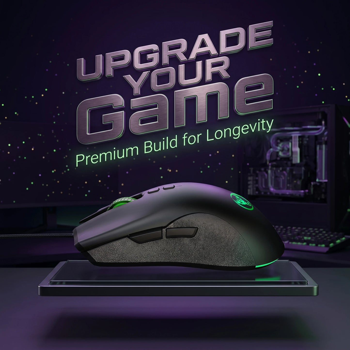 High-End Ergonomic Gaming Mouse, USB Wired Gaming Mouse with 6400 DPI, RGB Breathing LED Lights, Anti-Slip Grip, 7 Programmable Buttons for PC