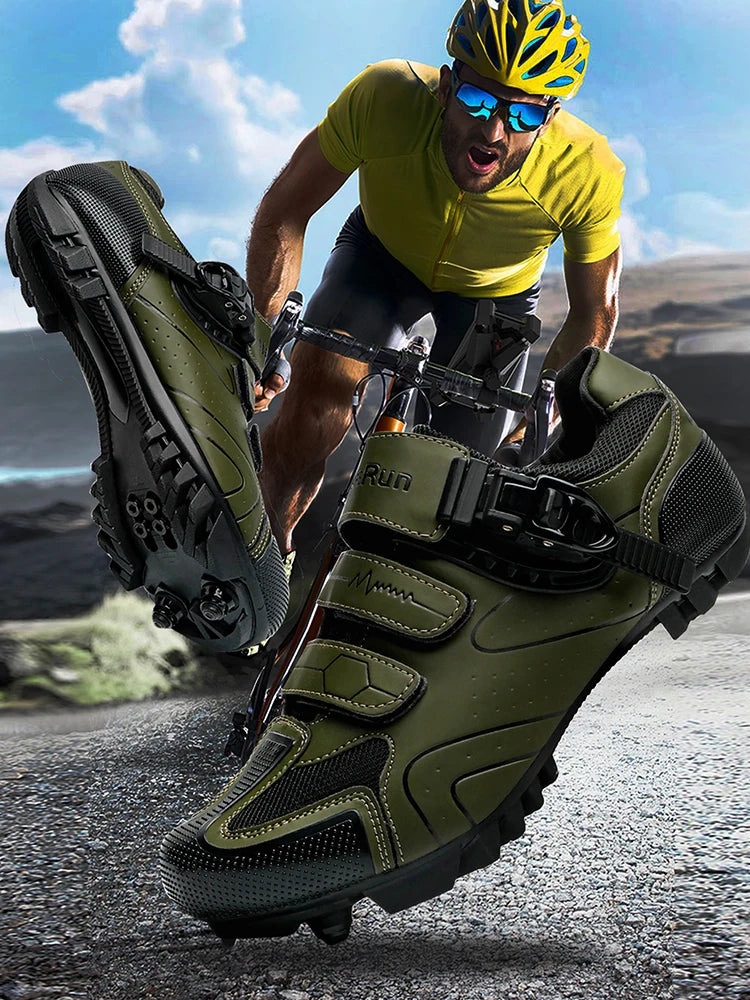 Primavera, zapatillas de ciclismo MTB con abrazaderas para hombre, zapatillas deportivas de carbono, velocidad, carrera de montaña, zapatillas de bicicleta de montaña