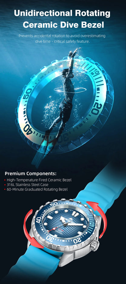 NORTH EDGE New TRITON Solar Powered Dive Watch Men Luxury Quartz Watches For Men 316L Stainless Steel Case Waterproof 300M