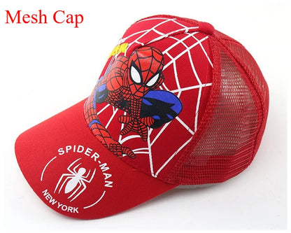 Figurka z anime Marvela Spider-Man – czapka z daszkiem z motywem kreskówkowym, bawełna i poliester, czapka z daszkiem dla chłopców i dziewcząt, akcesoria do nakryć głowy, prezent urodzinowy dla dzieci