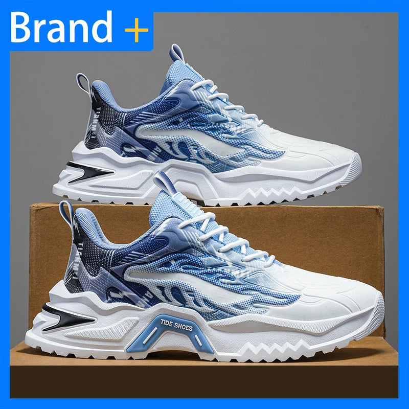 Herren-Sportschuhe, modische Schnürschuhe, vielseitig, rutschfest, mit dicker Sohle, bequeme Freizeit-Laufschuhe für Teenager und Herren, für den täglichen Gebrauch