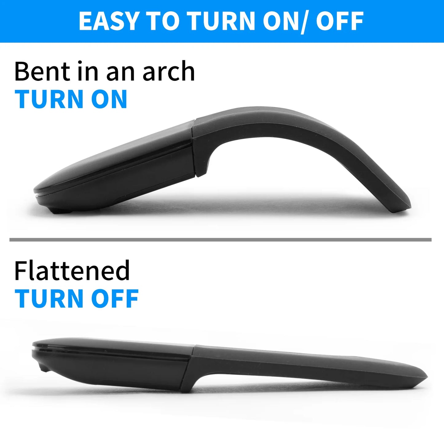 Bluetooth Arc Touch Mouse for Microsoft Surface, Wireless Ergonomic Bluetooth Mouse, Silent Foldable Laser Mouse for Laptop, PC & Windows