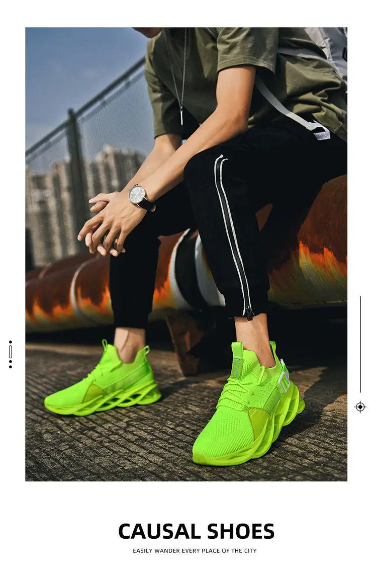 Modische lila Freizeit-Sneaker für Damen und Herren, Blade-Laufschuhe, große Größe 48, leichte, atmungsaktive Sportschuhe für Herren, Mesh-Sneaker