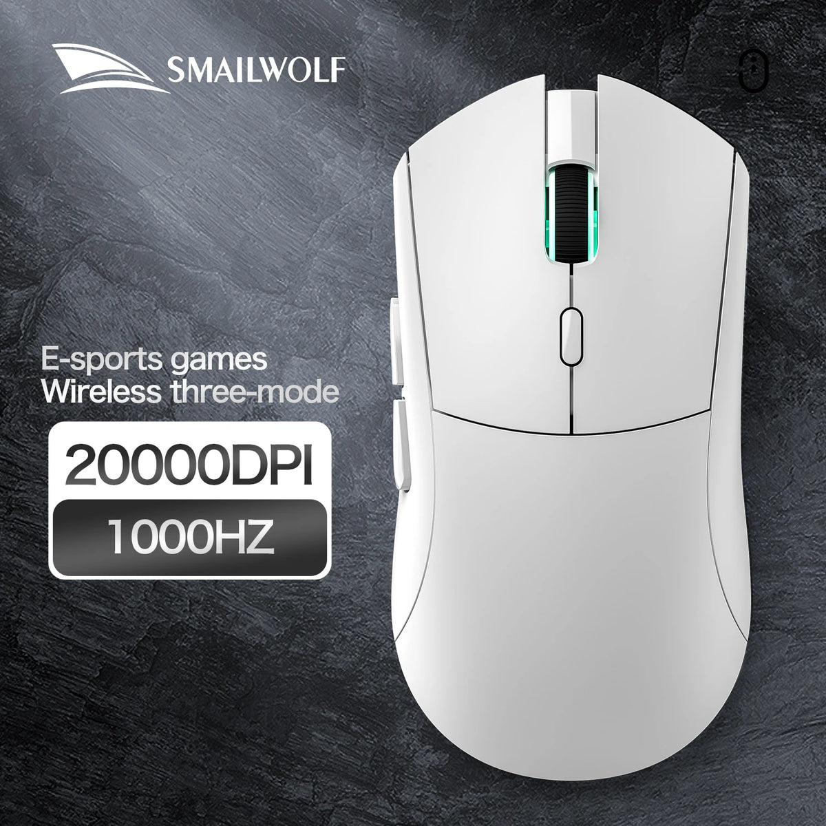 SMAILWOLF RS7 Bluetooth Wireless Gaming Mouse, Tri-Mode PAW3311 Gaming Mouse with Programmable Macro, Rechargeable Bluetooth Gaming Mouse for PC, Laptop & Office