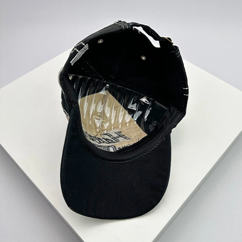 Korean Vintage Washing Men Women Baseball Hats Cotton Snapback Caps Embroidery New Versatile Fashion Letter Leisure Distress