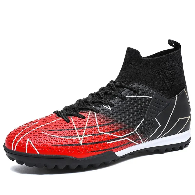 New Professional High-Top Football Shoes Artificial Grass Leather Youth Students Training Soccer Shoes for Men and Women Sports