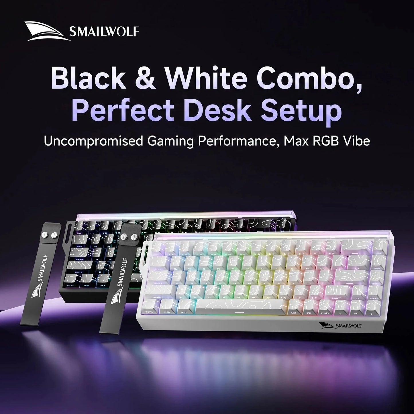 SMAILWOLF SK11 68HE Magnetic Switch Mechanical Keyboard, 68% Wired Gaming Keyboard with Rapid Trigger, 8K Polling Rate, 0.01mm Adjustable Actuation for Esports & PC