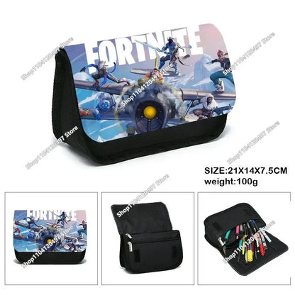 Victory Royale Student Boys Girls Fortnite Capacity Pencil Stationery Case Peely Llama Hero Children's Pen Box Kids Teen Bags