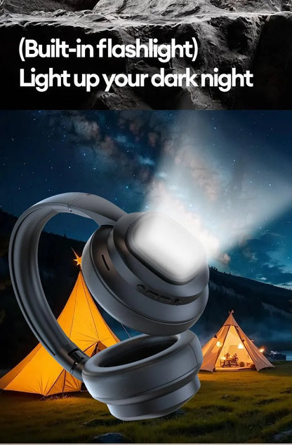 AI LCD Touch Screen Wireless Bluetooth Headphones – ANC Noise Cancelling Deep Bass Gaming Headset with HD Mic