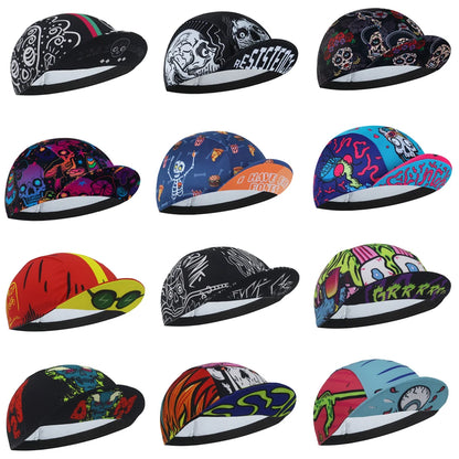 Cappellino da ciclismo con teschio per uomo e donna, cappellino sportivo da esterno, estivo, traspirante, da indossare sotto il casco da ciclismo