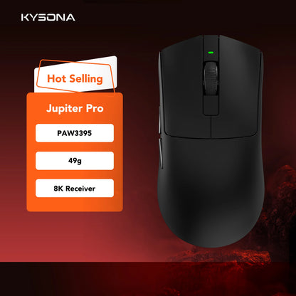 KYSONA Jupiter-serien gamingmus trådbunden/trådlös mus 8Khz PAW3950-sensor Bluetooth 46g uppladdningsbar webbdrivrutin för PC och laptop