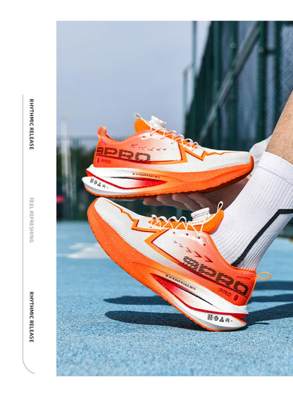 Scarpe da corsa da maratona da uomo con soletta in carbonio, sportive specializzate, traspiranti e leggere; scarpe da ginnastica da donna comode, sportive e antiscivolo