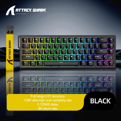Magnetische Switch-Tastatur ATTACK SHARK X68HE kabelgebunden und FREEWOLF F68 kabelgebunden F68Pro kabellos für Pro-Gaming 8K Hz 0.01mm Rapid Trigger