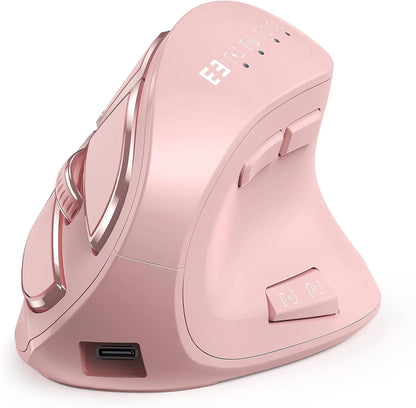 Bezdrôtová vertikálna myš Jomaa 2.4G+Bluetooth pre Apple Mac, laptop a notebook, 9 tlačidiel, nabíjateľná herná myš pre PC a iPad