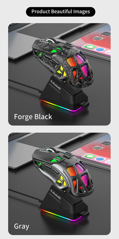 Lenovo X9Pro Tri-Mode Wireless Mouse with Bluetooth, 2.4G & Wired Connectivity, Magnetic Charging Dock, Rechargeable Gaming & Office Mouse