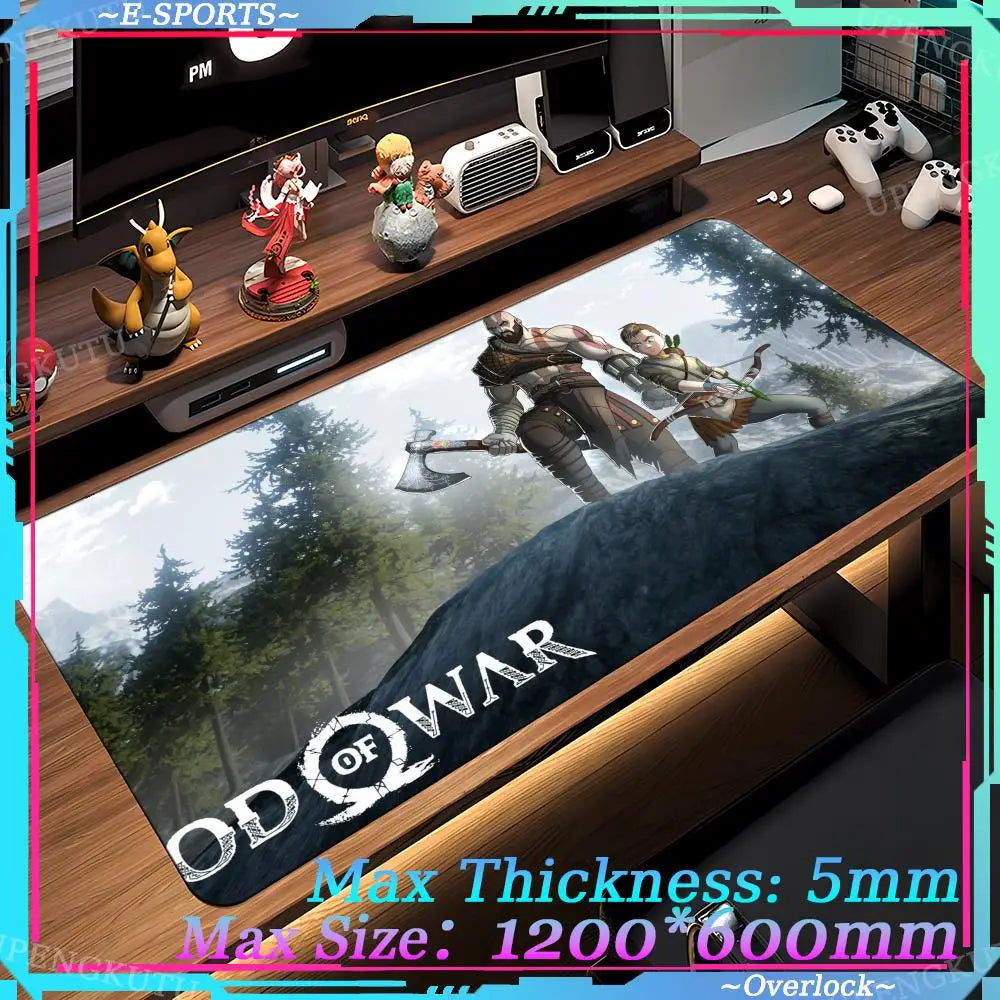 Game G_God of War R_Ragnarok Computer XXL MousePad Game Accessories Oversized Floor Mat Game Desktop Protective Pad Table Mat