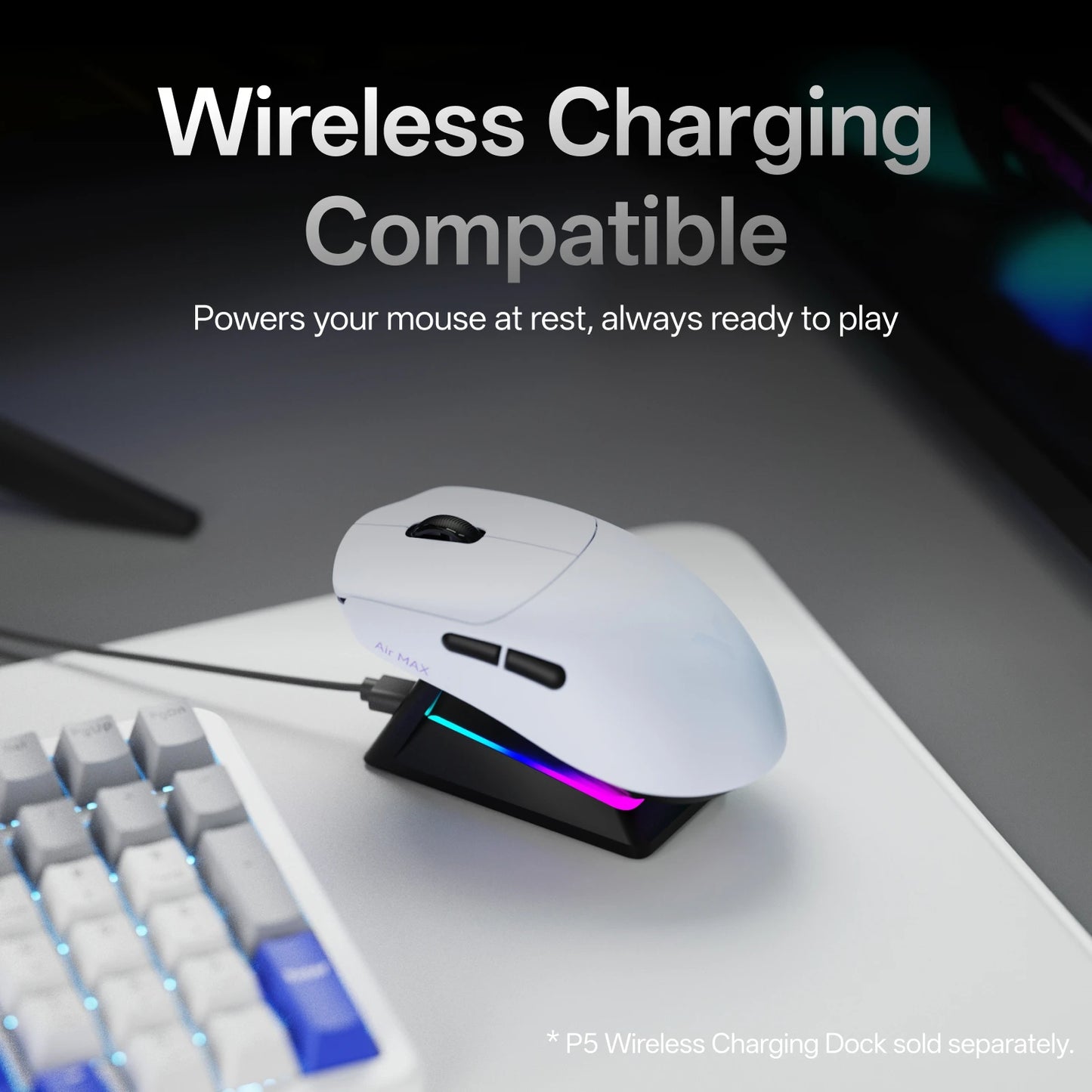 Rapoo VT0 Air MAX Wireless Gaming Mouse, 8K Wireless Polling Rate, 39g Ultra-Lightweight Esports Mouse, 30000 DPI Optical Gaming Mouse