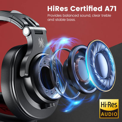 OneOdio A71 Wired Over Ear HiFi Studio DJ Headphones with Mic – Professional Monitoring Gaming Headset with Deep Bass