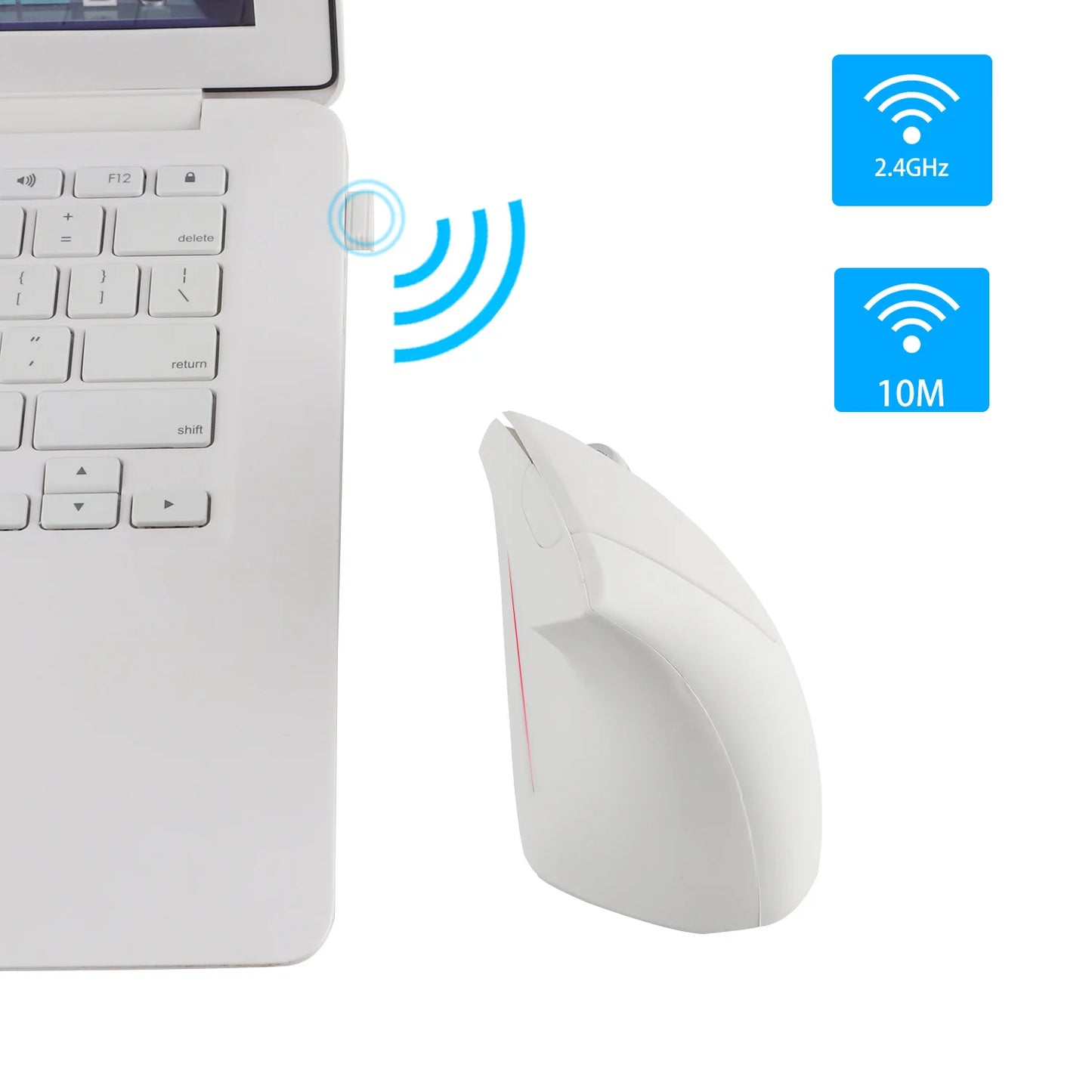 UUSI langaton pystymallinen hiiri 2.4GHz, säädettävä DPI, optinen rannetta tukeva hiiri taustavalolla pelaamiseen, kannettavalle, tabletille, Macille ja iPadille