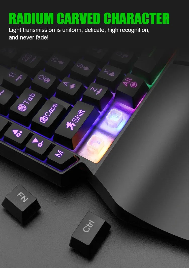 Teclado mini gaming de una mano con 35 teclas, USB, ultradelgado, con cable y retroiluminación, para portátil, PC de sobremesa y smartphone