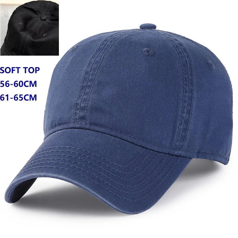 Baseball Caps for Big Head Men Women XXL Oversize High Crown Adjustable Plain Solid Snapback Hats 56-60cm 60-65cm
