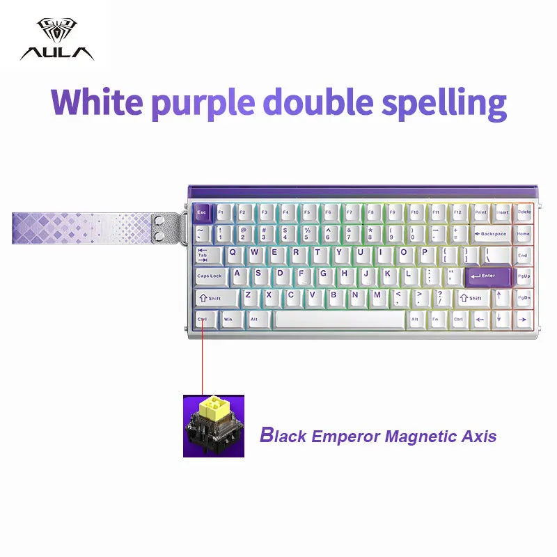 AULA HERO 84 HE Wired Mechanical Keyboard Music Rhythm RGB Gaming Keyboard 8K Return Magnetic Switch High Performance Keyboard