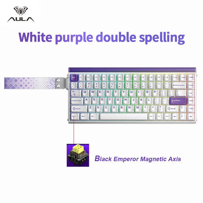 AULA HERO 84 HE Wired Mechanical Keyboard Music Rhythm RGB Gaming Keyboard 8K Return Magnetic Switch High Performance Keyboard