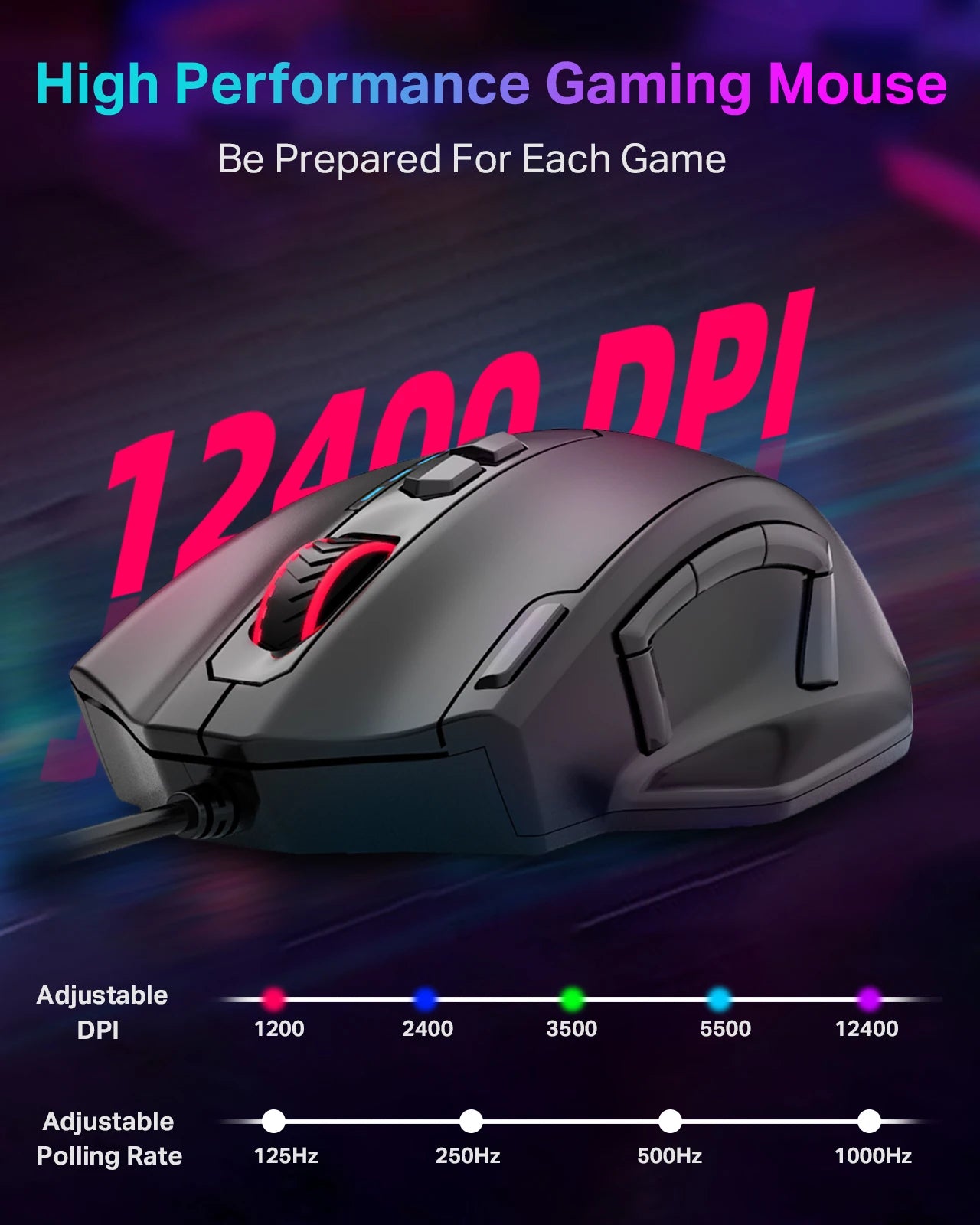 E-YOOSO X-41 Pro USB Wired Gaming Mouse, RGB Programmable Gaming Mouse with 12400 DPI, 11 Programmable Buttons, Ergonomic Optical Mouse for PC & Laptop