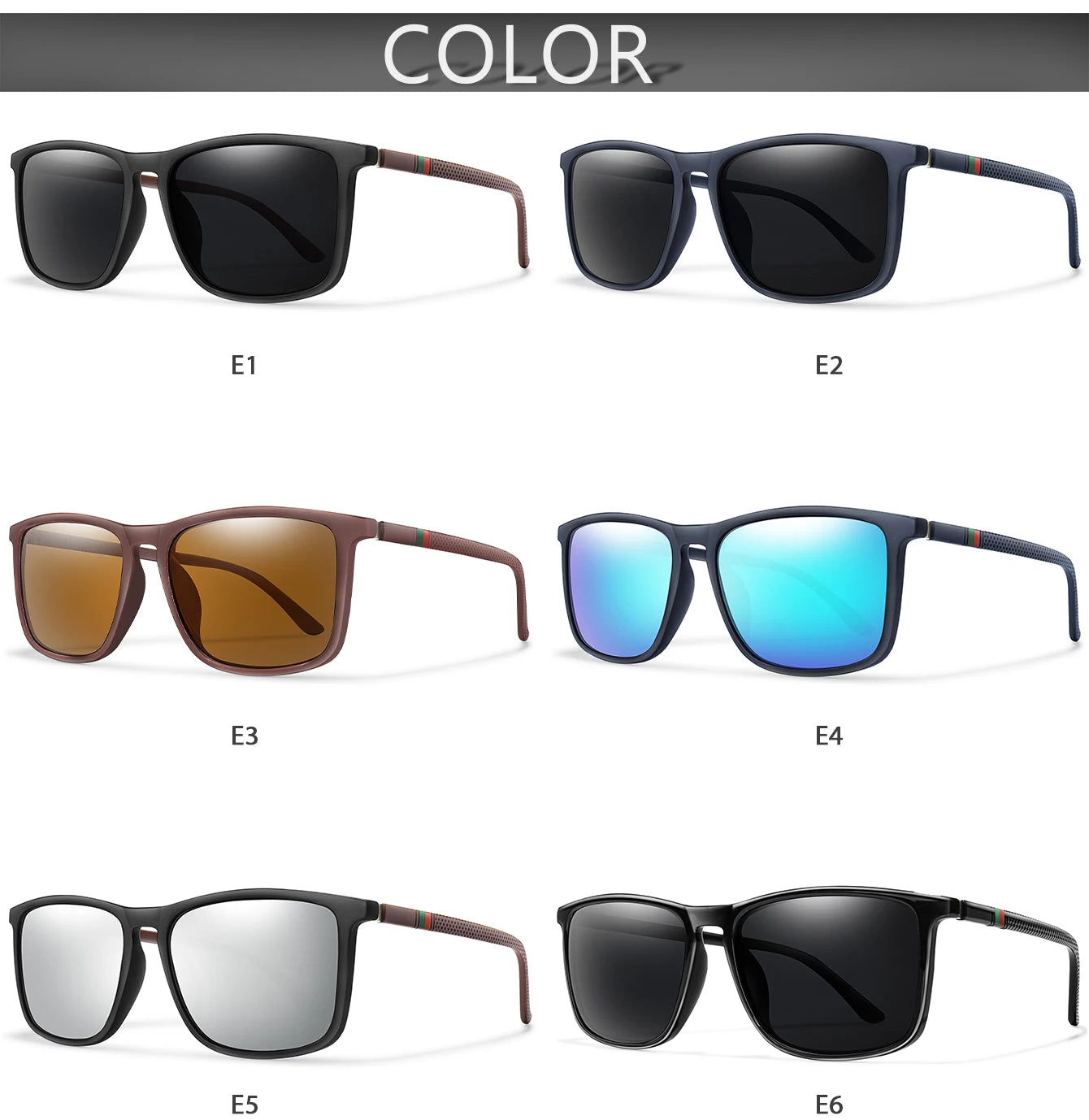 Polarized Square Sunglasses Colorful Lens for Driving Hiking Cycling and Running UV400 Eyewear for Men Women Classic Goggles