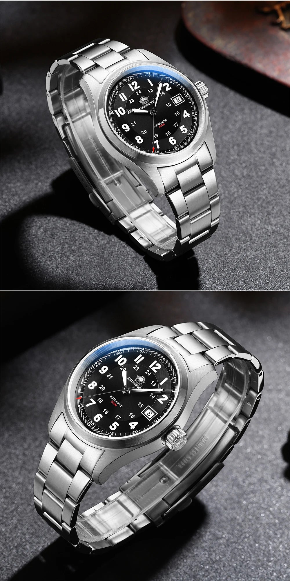 ADDIESDIVE AD2525 Automatic Watches For Men 39mm Sapphire Japanese 8215 Mechanical Watch Waterproof 20Bar Luminous Luxury Watch