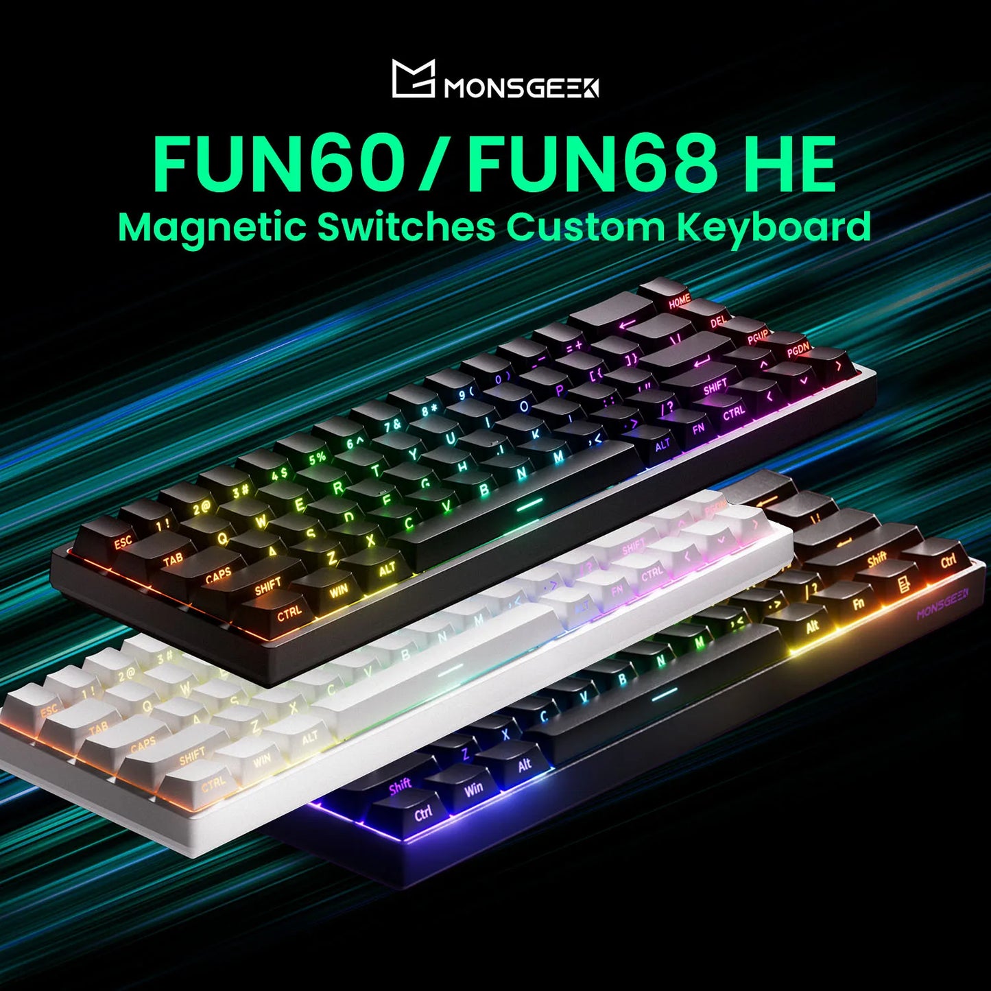 Akko MonsGeek FUN68 FUN60 PRO&MAX HE Magnetische Tastatur 60% 65% Gaming-Tastaturen Rapid Trigger 8K Custom Keyboard Gamer Esports