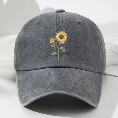 Retro Sunflower Pattern Baseball Hat Dad Hat, Suitable for Outdoor Sports, Fishing and Camping, Hiking Hat