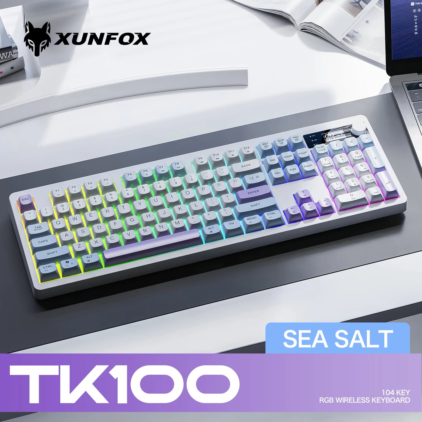 XUNFOX  TK100 wireless 2.4 keyboard Bluetooth dual-mode game silent office notebook universal keyboard