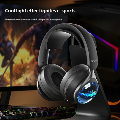 Acer OHR712 Wireless Bluetooth 6.0 Headphones, Foldable Over-Ear Bluetooth Headphones with Active Noise Cancellation, 360° Spatial Sound, HiFi Deep Bass Headset for Travel, Home & Office