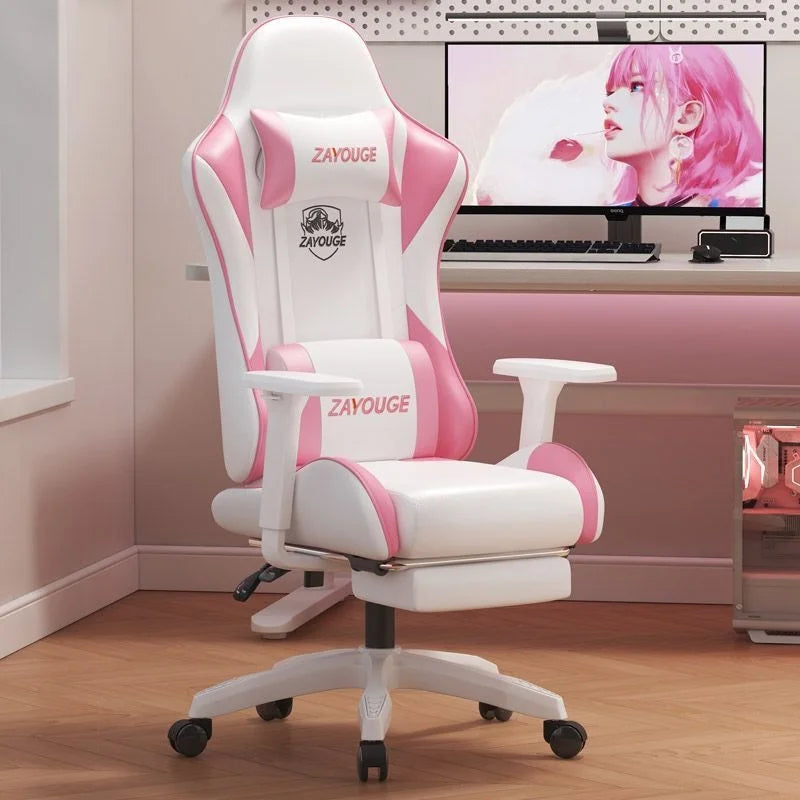 AOLIVIYA Gaming Reclining Chair Ergonomic Office Chair with Footrest, Adjustable Swivel Computer Chair, Racing Style E-Sports Gaming Seat