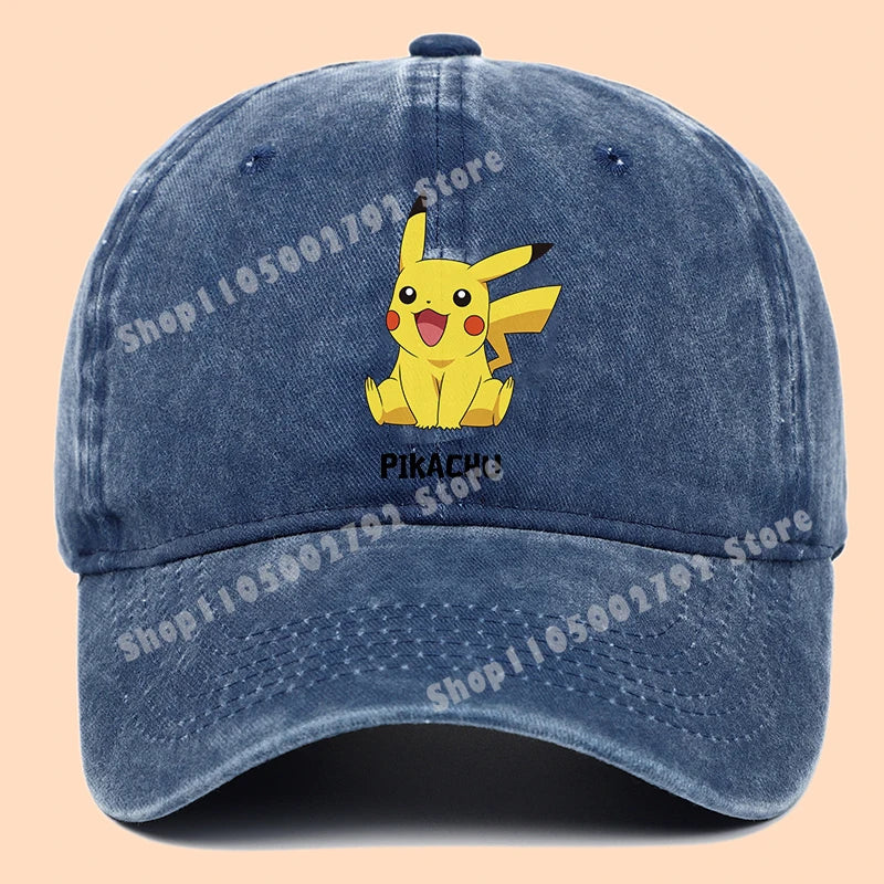 Pokémonové baseballové čepice Pikachu Kawaii Anime postavičky Sluneční klobouky Letní outdoorové sluneční klobouky pro rodiče a děti Módní kšiltovka s kachním jazykem Dárek