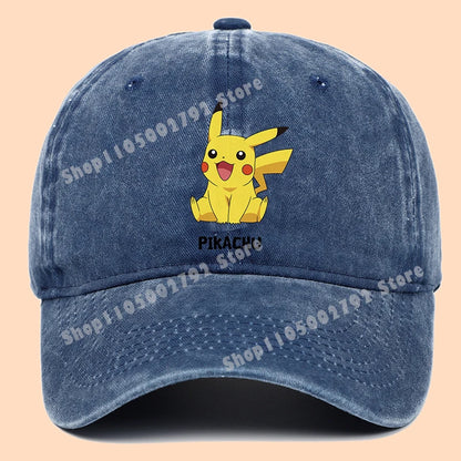 Pokémonové baseballové čepice Pikachu Kawaii Anime postavičky Sluneční klobouky Letní outdoorové sluneční klobouky pro rodiče a děti Módní kšiltovka s kachním jazykem Dárek