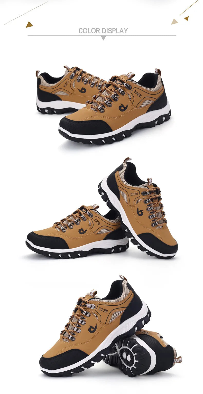 Chaussures décontractées pour hommes, baskets d'été respirantes pour la randonnée et la marche, baskets d'extérieur ultralégères en cuir à enfiler pour l'escalade et le trekking 2026