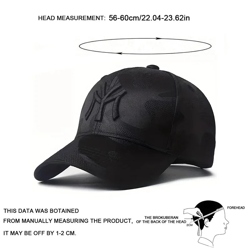 Unisex maskáčová kšiltovka s vyšívaným písmenem, nastavitelná ležérní čepice na jaro a podzim, ochrana proti slunci, sportovní golfová kšiltovka
