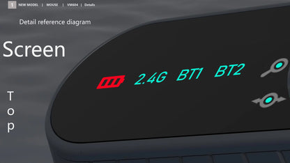 JOMAA Ergonomic Wireless Mouse 2.4GHz Bluetooth RGB Vertical Mouse with LED Display, Rechargeable Dual-Mode Gaming Mouse