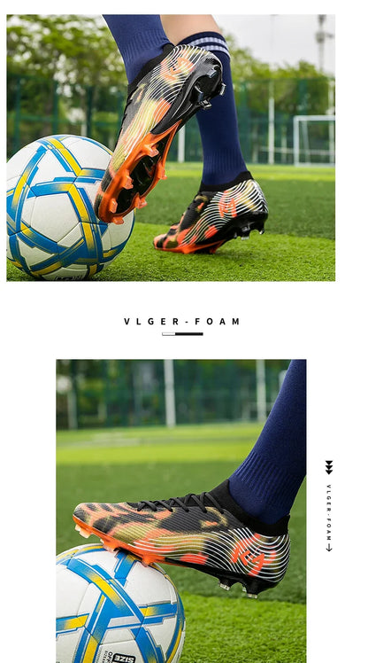 New Men's Soccer Shoes Match Outdoor Sneakers Grass Cleats Hot-selling Football Boots Non-Slip Boys High-quality High-top Light