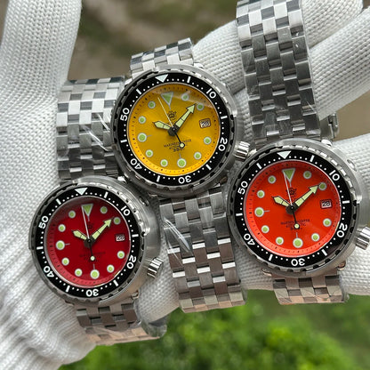 STEELDIVE Popular SD1975 47.5MM Case Red Dial 300M Waterproof AR Sapphire Glass Tuna Dive Mens  NH35 Automatic Watches for You