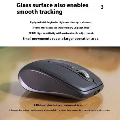 Logitech MX Anywhere 3S Wireless Mouse Bluetooth Ergonomic Mouse for Laptop & Desktop with Silent Clicks and Precision Tracking