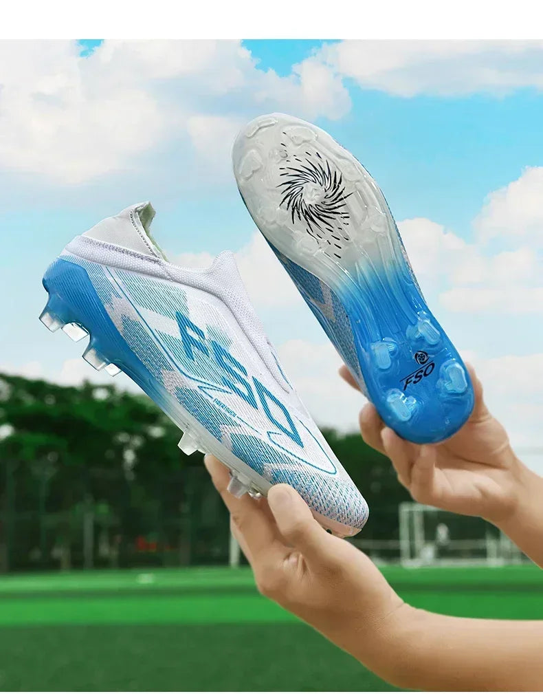 Nouvelles Chaussures de Football pour Hommes – Crampons d'Extérieur pour Entraînement sur Gazon – Baskets Mi-Montantes Légères Antidérapantes de Haute Qualité – Meilleures Ventes