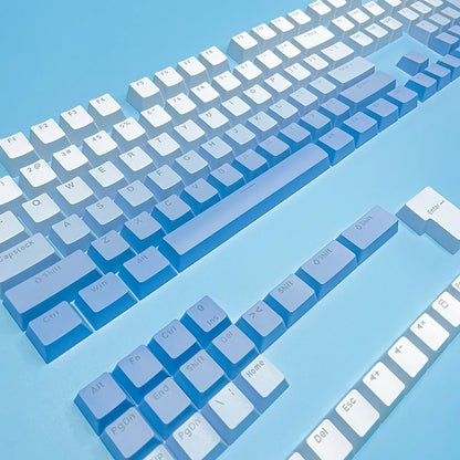 Gradient backlit RGB Gamer Keycaps For Mx Switch Mechanical Keyboard OEM Profile PBT Keycap White Blue ISO Layout Key caps DIY