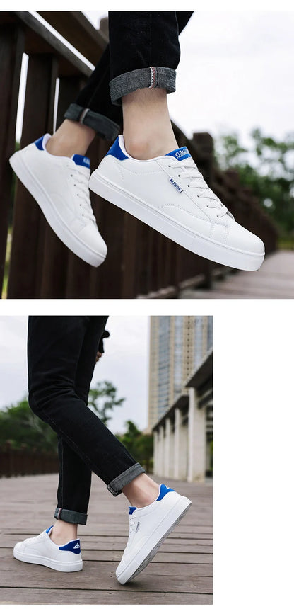 Zapatillas casuales de skate para hombre, blancas, para exteriores y ocio, transpirables, para caminar, planas, Chaussure Homme 39-48