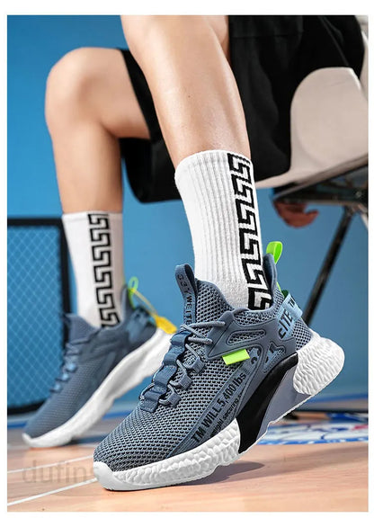 Zapatillas nuevas para hombre, deportivas, ligeras, informales, de moda, para correr, elásticas, de ocio, de malla, de verano, deportivas, de tenis, para hombre, para caminar, talla