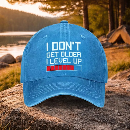 Cappellino da baseball per il compleanno "Gamer Level Up", in cotone lavato, regolabile, stile trucker da esterno