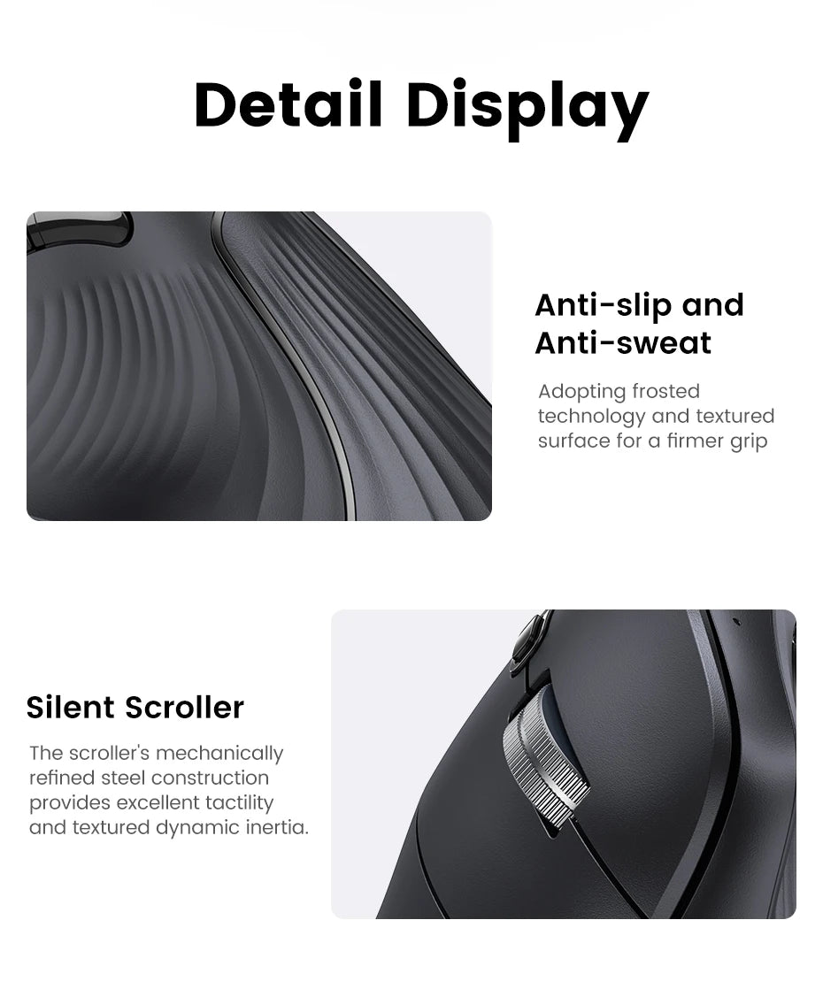 Draadloze muis Bluetooth 5.0 2.4G ergonomisch 4000DPI 6 stille knoppen voor MacBook, tablet, laptops, computer en pc